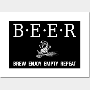 Beer - Brew Enjoy Empty Repeat Posters and Art